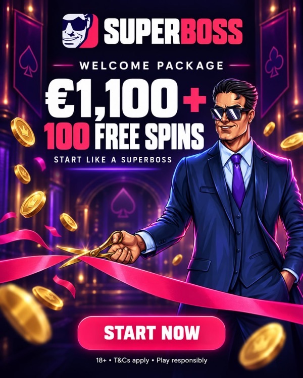 SuperBoss — Welcome Package €1,100 + 100 Free Spins